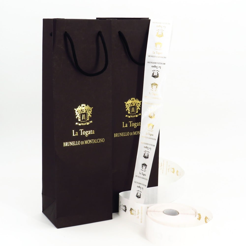Shopper vino personalizzato stampa a caldo