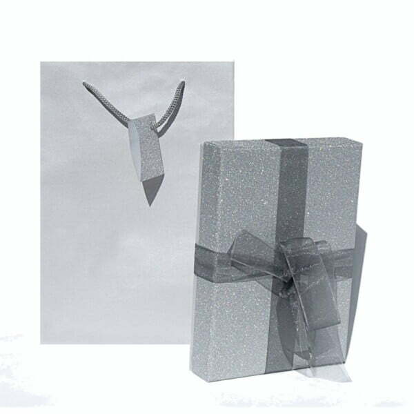 Glam M5 Astuccio con shopper per collana Argento Glitter e Bianco
