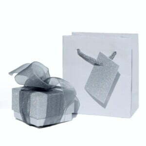 Glam M1 Astuccio con shopper multifunzione Argento Glitter e Bianco