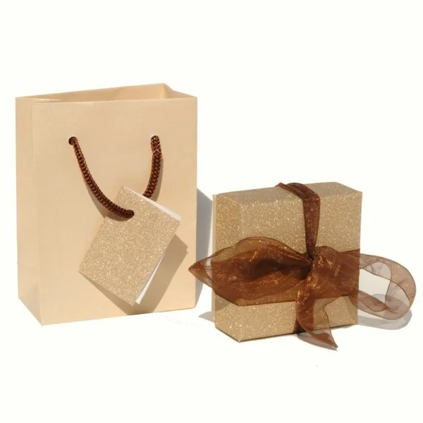 Glam M2 Astuccio con shopper multifunzione Oro Glitter e Avorio