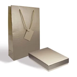 Astuccio con shopper per collana Tortora lucido e Beige Itaca M5