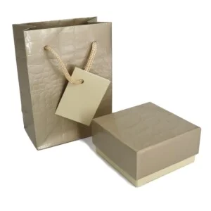 Astuccio con shopper multifunzione Tortora lucido e Beige Itaca M1