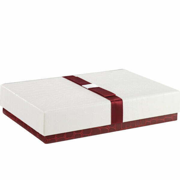 Scarlatto M15 Astuccio con shopper per collana Bordeaux e Bianco