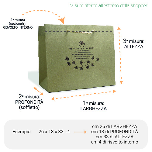 Shopper in carta con manico ritorto - Formato orizzontale VALIGETTA  TORTORA (50pz)