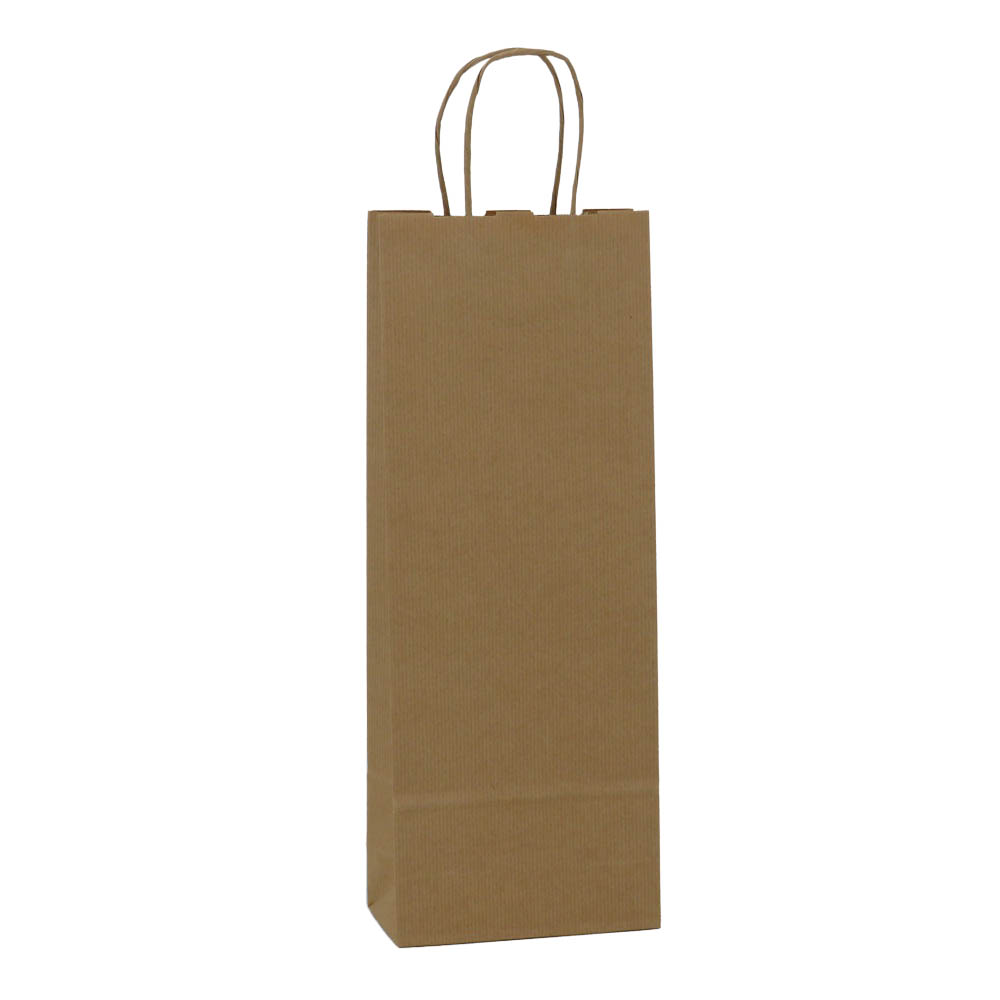 50 Sacchetti Di Carta Marrone 20x32 Cm Con Manici Piatti - Fondo Quadro - Shoppers Avana Per Negozio