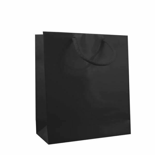 Shopper Plastificata Opaca Nero Flat soft M18