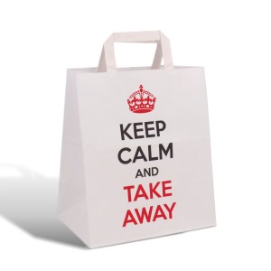 Keep calm M26 Shopper Kraft Bianco