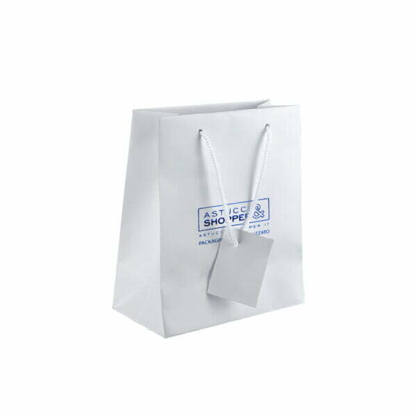 MiniBag 14x7x18 Shopper Plastificata Opaca Bianco