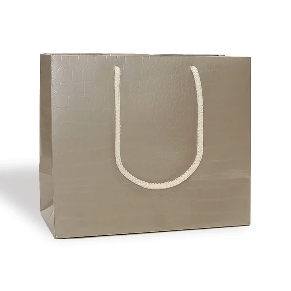 Shopper Plastificata Lucida Platino Tramontana M34