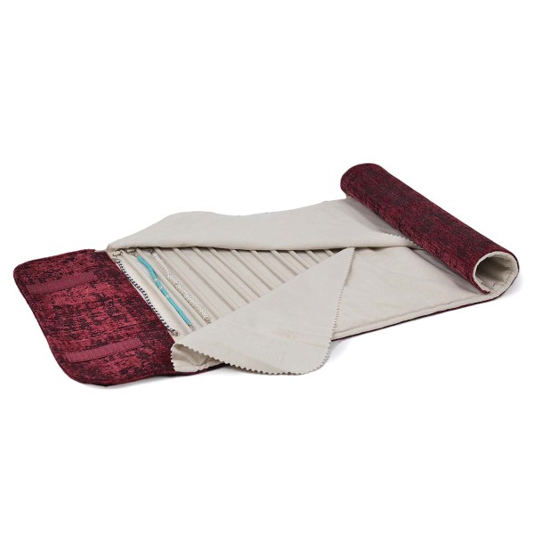 Oriente Rotolo in velluto Bracciali Bordeaux