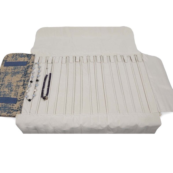 Oriente Rotolo in velluto Collane Blu
