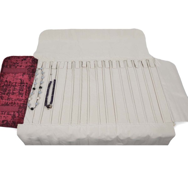 Oriente Rotolo in velluto Collane Bordeaux