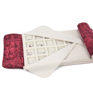 Oriente Rotolo in velluto 40 riquadri Bordeaux