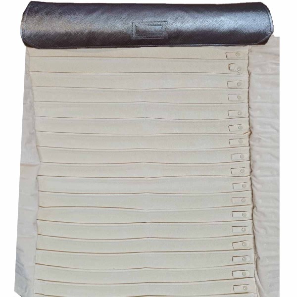 Rotolo in similpelle saffiano Collane EXTRALARGE H48 18 canali e bottoni Bronzo Sartoriale