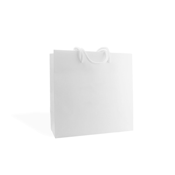 Shopper Plastificata Opaca Bianco Flat Soft M14