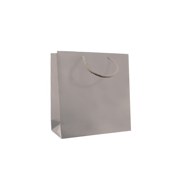Shopper Plastificata Opaca Grigio metal Flat Soft M14
