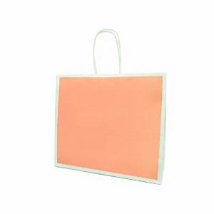 Shopper Kraft Salmone e bianco Arco Riquadro M32