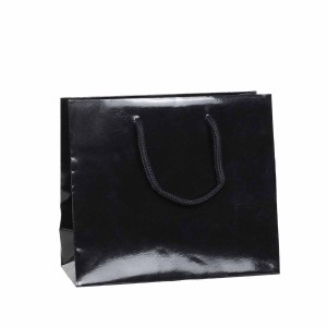 Shopper Plastificata Lucida Nero Flat Luce M23