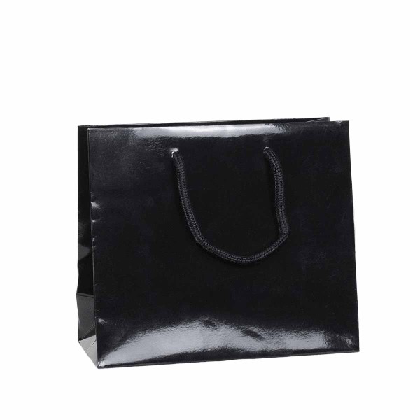 Shopper Plastificata Lucida Nero Flat Luce M23