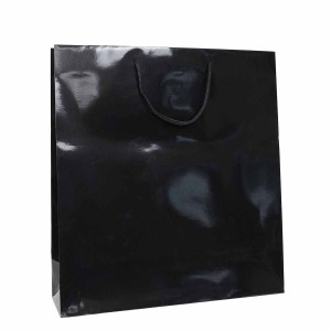 Shopper Plastificata Lucida Nero Flat Luce M26
