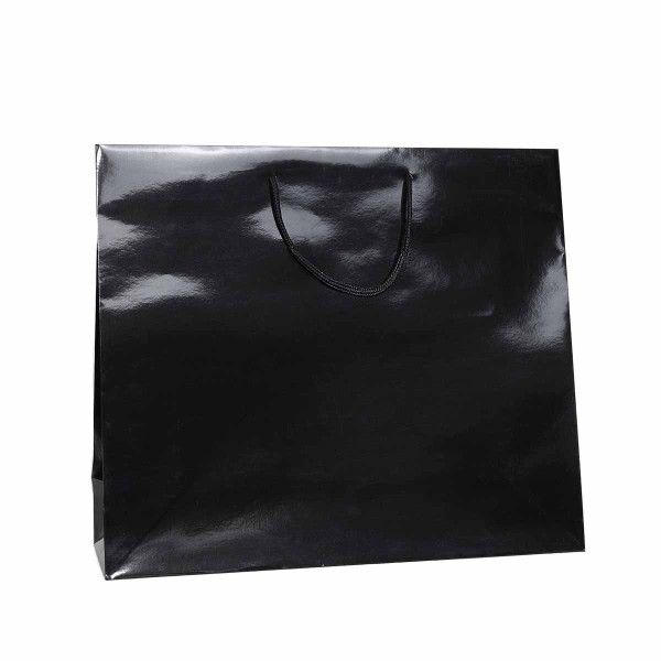 Shopper Plastificata Lucida Nero Flat Luce M42
