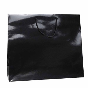 Shopper Plastificata Lucida Nero Flat Luce M54