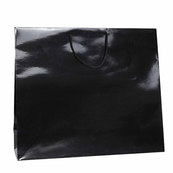 Shopper Plastificata Lucida Nero Flat Luce M64