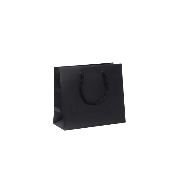 Shopper Plastificata Opaca Nero Flat Soft M14