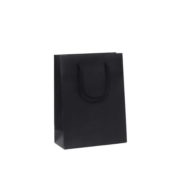 Shopper Plastificata Opaca Nero Flat Soft M18