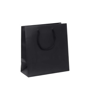Shopper Plastificata Opaca Nero Flat Soft M26