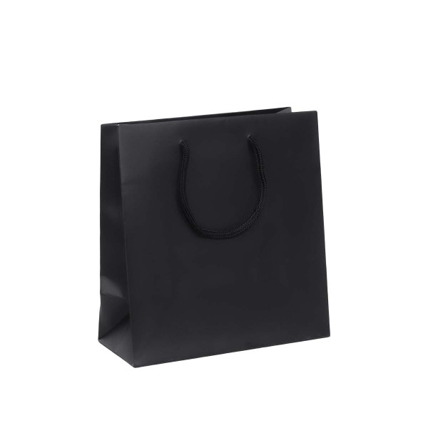 Shopper Plastificata Opaca Nero Flat Soft M26
