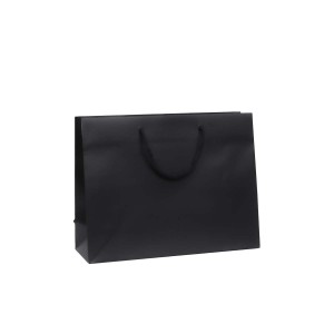 Shopper Plastificata Opaca Nero Flat Soft M35