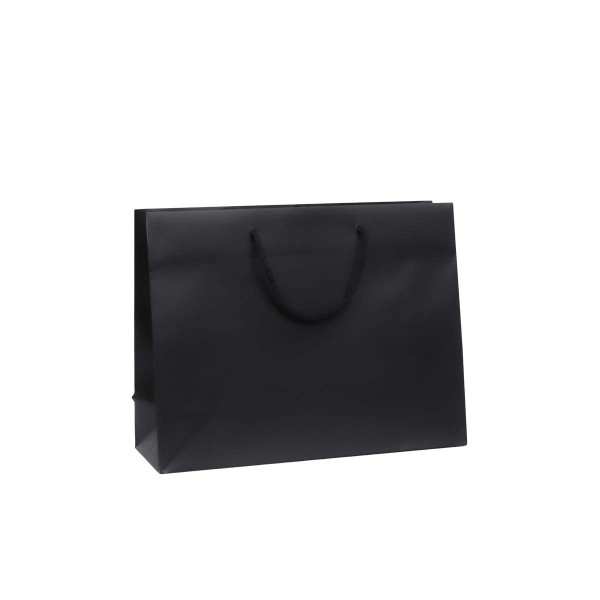 Shopper Plastificata Opaca Nero Flat Soft M35