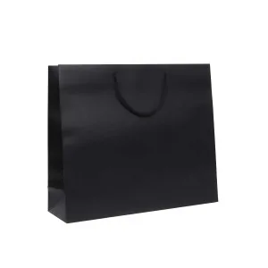Shopper Plastificata Opaca Nero Flat Soft M42