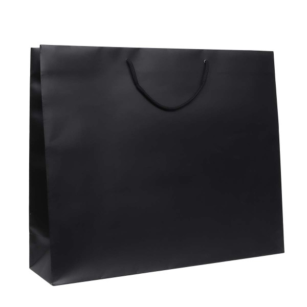 Shopper Plastificata Opaca Nero Flat Soft M54