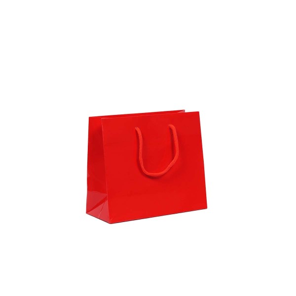 Shopper Plastificata Lucida Rosso Flat Luce M14