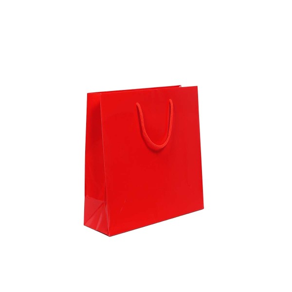 Shopper Plastificata Lucida Rosso Flat Luce M18
