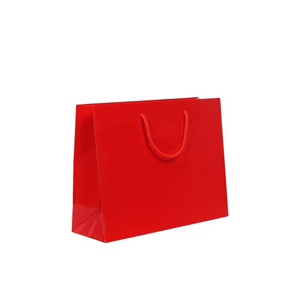 Shopper Plastificata Lucida Rosso Flat Luce M23