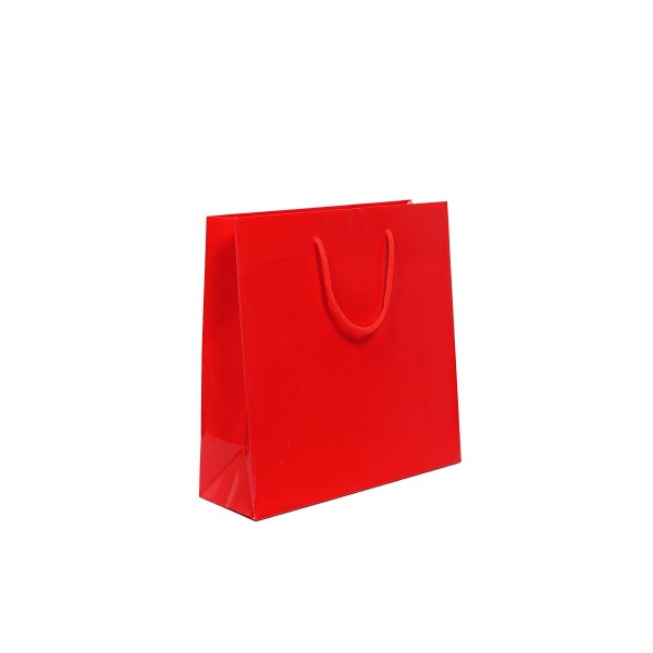 Shopper Plastificata Lucida Rosso Flat Luce M26