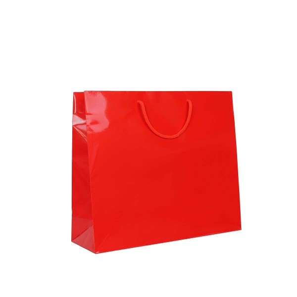 Shopper Plastificata Lucida Rosso Flat Luce M35
