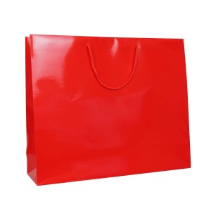 Shopper Plastificata Lucida Rosso Flat Luce M54