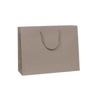 Shopper Plastificata Opaca Tortora Flat Soft M35