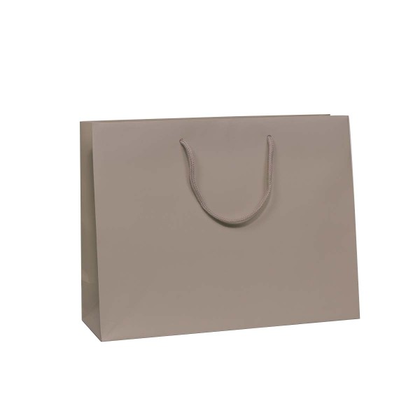 Shopper Plastificata Opaca Tortora Flat Soft M35
