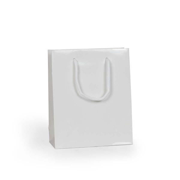 Shopper Plastificata Lucida Bianco Flat Luce M16
