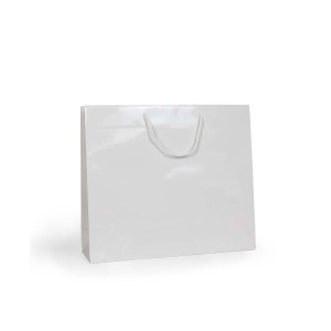 Shopper Plastificata Lucida Bianco Flat Luce M23