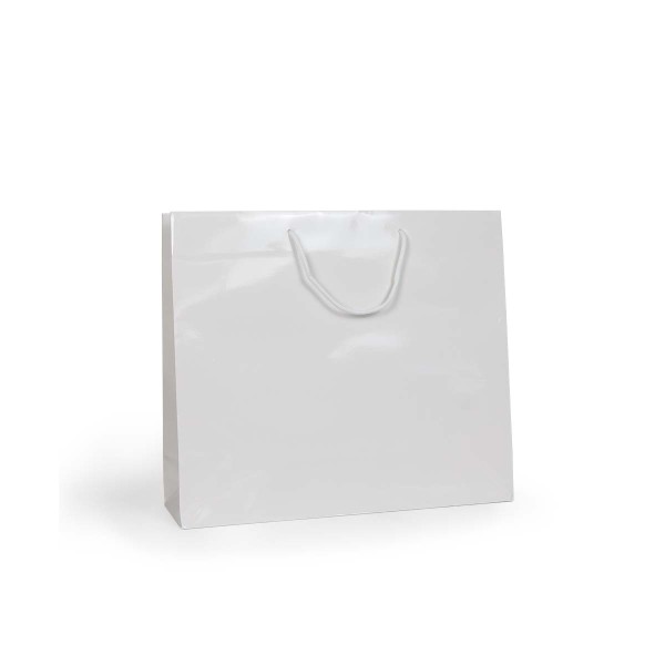 Shopper Plastificata Lucida Bianco Flat Luce M23