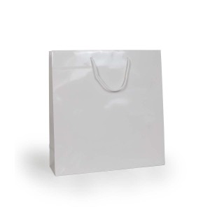 Shopper Plastificata Lucida Bianco Flat Luce M24