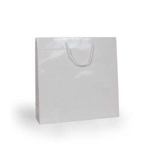 Shopper Plastificata Lucida Bianco Flat Luce M26