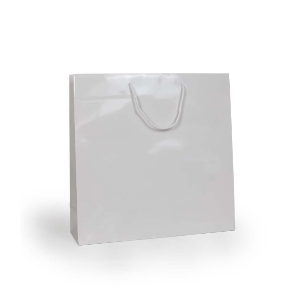 Shopper Plastificata Lucida Bianco Flat Luce M26