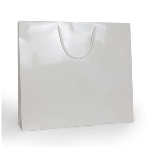 Shopper Plastificata Lucida Bianco Flat Luce M50